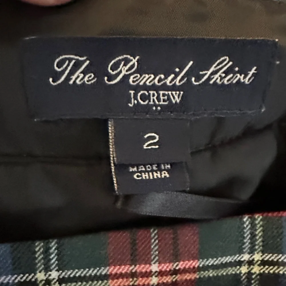 J. Crew Plaid Pencil Skirt Size 2 Red Blue Black Tartan Preppy Career - Picture 5 of 14